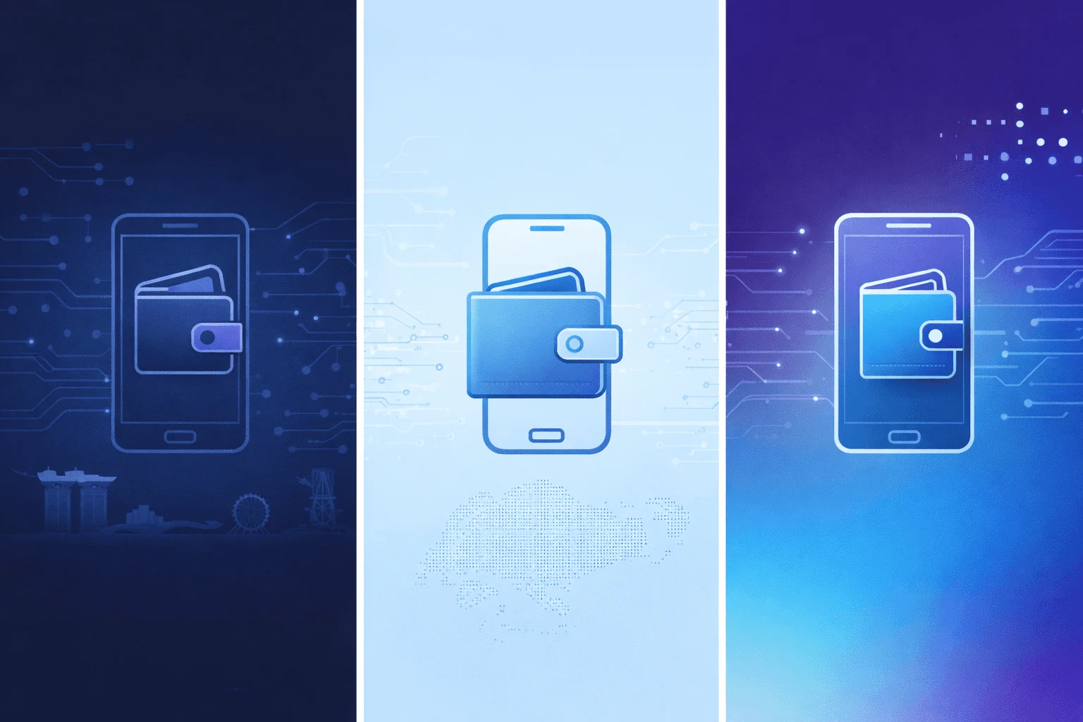 Digital wallet app screens